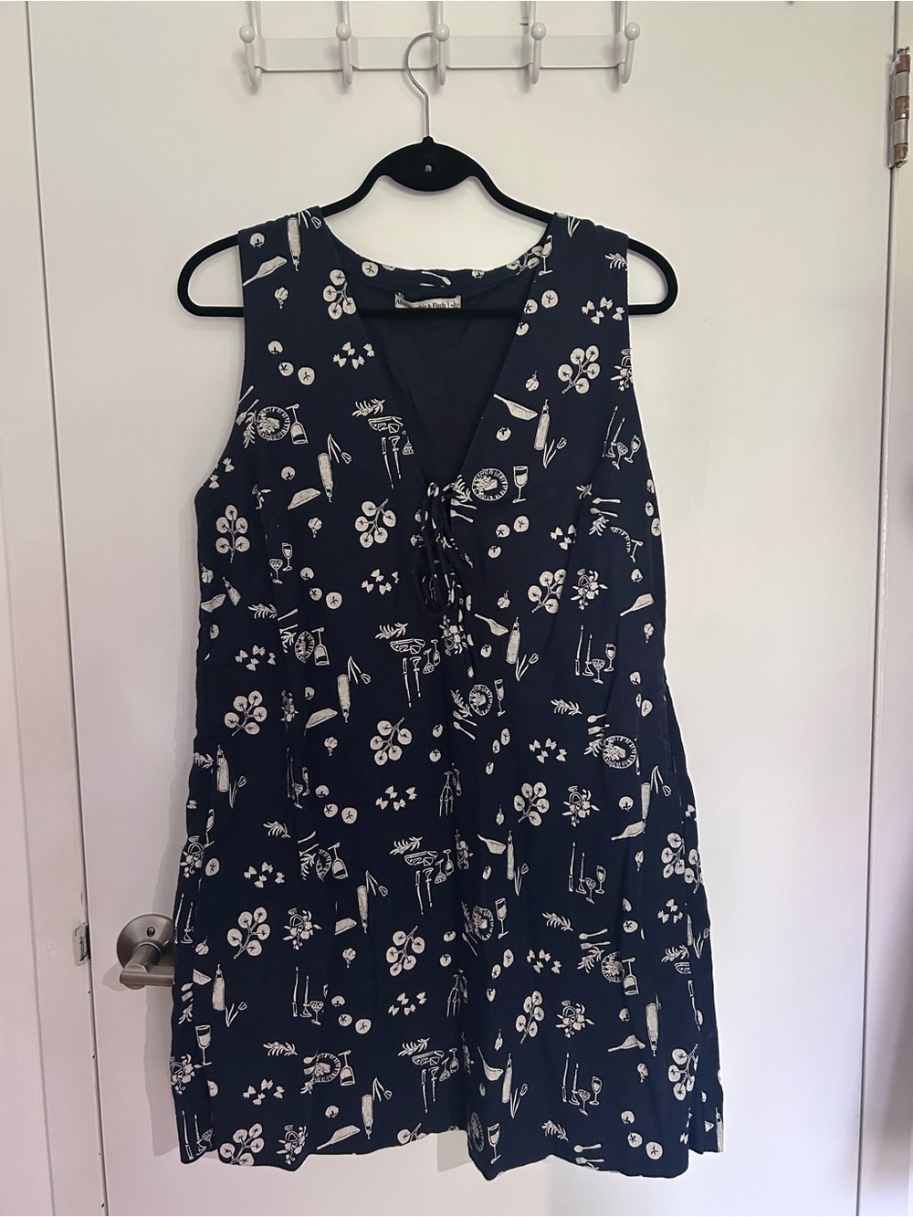 LinenTie-Front Sleeveless Dress